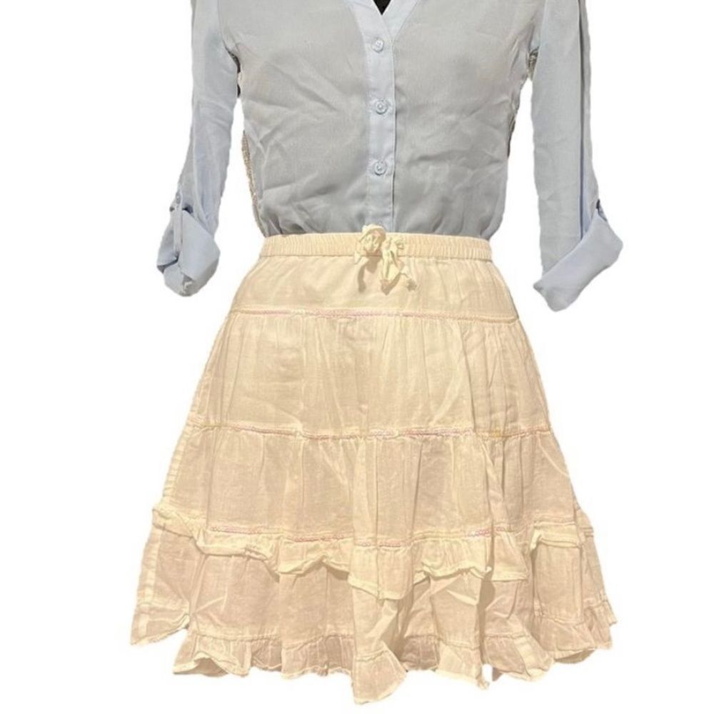 White Frilly Sequined Skirt Junior’s Small